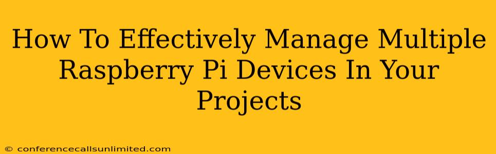 How To Effectively Manage Multiple Raspberry Pi Devices In Your Projects