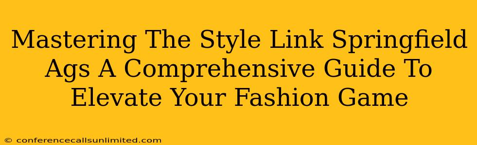 Mastering The Style Link Springfield Ags A Comprehensive Guide To Elevate Your Fashion Game