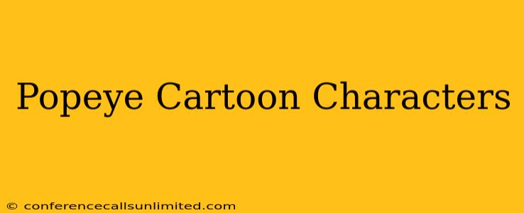 Popeye Cartoon Characters